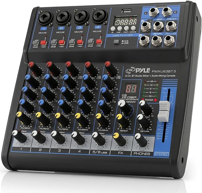 Pyle 6 Channel Bluetooth Studio Mixer - Image 2