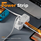 Flat Plug Extension Cord 5 FT, TESSAN Surge Protector Power Strip - Image 2
