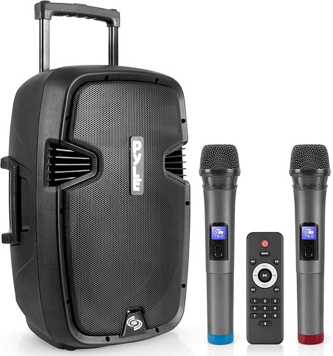 Pyle Wireless Portable PA Speaker, 1000W Bluetooth Loudspeaker, 12” Subwoofer by PyleUSA