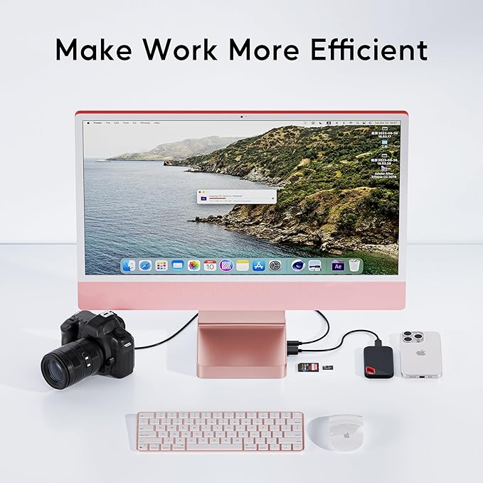 USB C HUB for iMac 24 inch 2021/2023, PULWTOP USB Hub Adapter iMac Accessories - Image 5