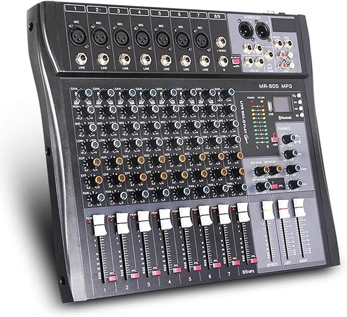 G-MARK MR80S Audio Mixer Interface USB Bluetooth Mixing Console 8 Channel 48V - Image 4