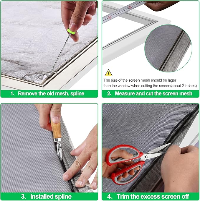 QWR Pet Proof Window Screen Replacement Kit, Patio and Windows. - Image 5
