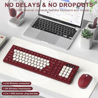Wireless Keyboard and Mouse Combo, Full-Sized Wireless Keyboard and Adjustable - Image 2