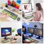 Wireless Keyboard and Mouse Combo, 104 Round Keys Cute Colorful Keyboard and - Image 7