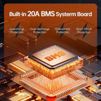 12V 20Ah LiFePO4 Lithium Battery, Built-in 20A BMS, EV Grade A+ Cells, - Image 3