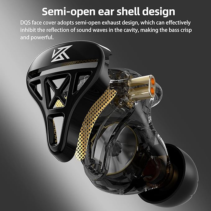 KZ DQS Wired Earbuds Dynamic Driver in Ear Monitor Headphone Semi-Open HiFi - Image 6