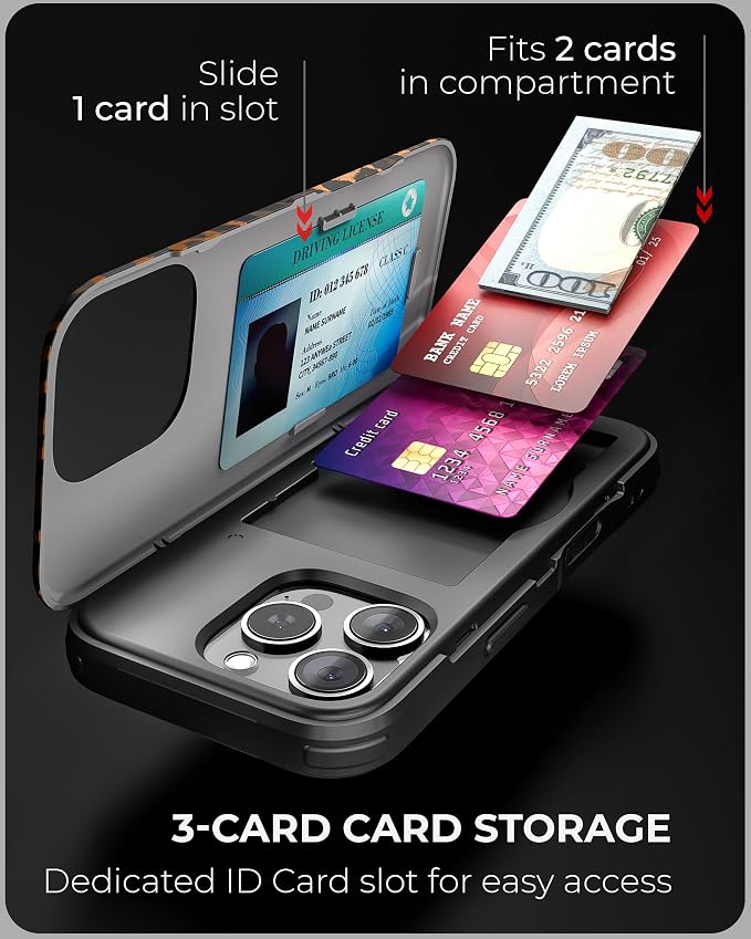 TORU CX Slim for iPhone 16 Pro Case Wallet | Protective Shockproof Heavy Duty - Image 3