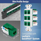 Everest 45° Angled RJ45 Cat6 Keystone Jacks 20-Pack in Green - Image 7