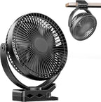 ATEngeus USB Desk Fan, Rechargeable Portable Fan, 8-Inch Clip on Fan, 10000mAh by ATEngeus