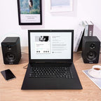 Sanyun SW208 3" Active Bluetooth 5.0 Bookshelf Speakers – 60W Carbon Fiber - Image 5