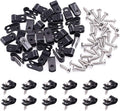 Swpeet 120 Pack Black 1/4 Inch Nylon Plastic R-Type Cable Clips Clamp Kit by Swpeet