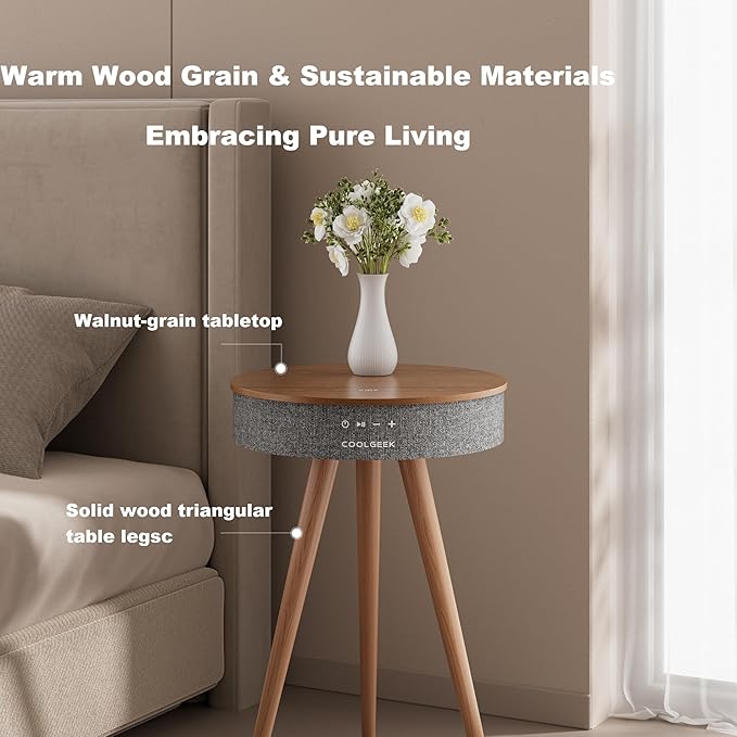 R1 Smart Side Table with Bluetooth Speaker & Wireless Charging - Image 3