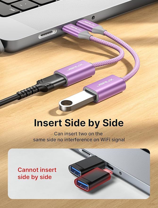 JSAUX USB C to USB 3.0 Adapter, USB C Male to USB Female OTG Cable Adapter - Image 4