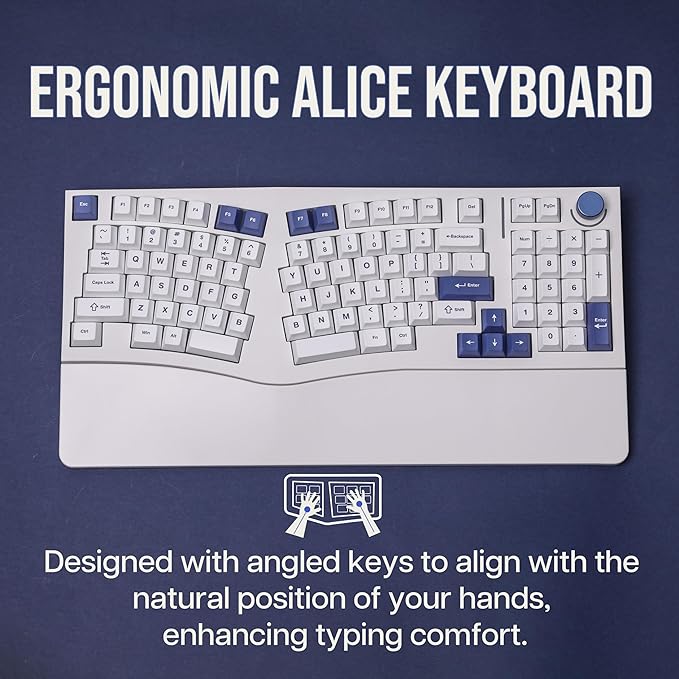 Feker Alice98 Ergonomic 98 Keys Custom Mechanical Keyboard, VIA Programmable - Image 4