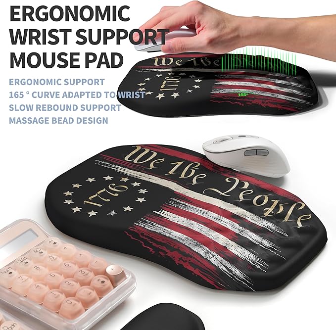 2-in-1 Ergonomic Set, Wave Keyboard Wrist Rest and Massage Slope Mouse Pad - Image 3