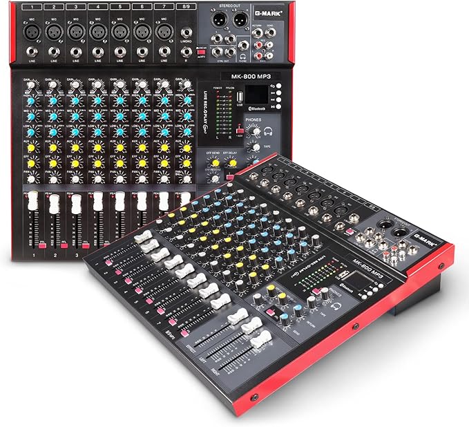 G-MARK MK800MP3 Professional Audio Mixer Sound Board 8 Channels Mixing Console by G-MARK