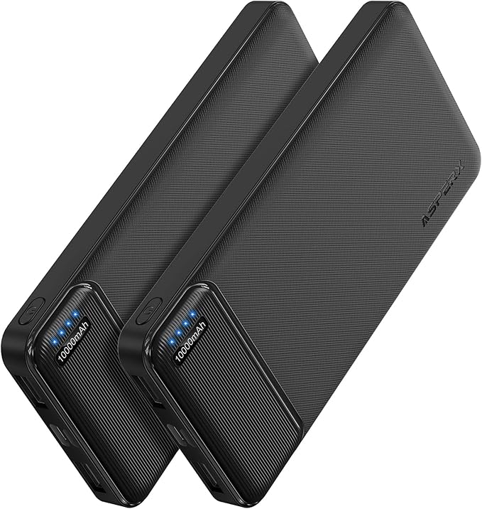 AsperX 2-Pack 10000mAh USB C Output Portable Charger Power Bank Fast Charging by AsperX