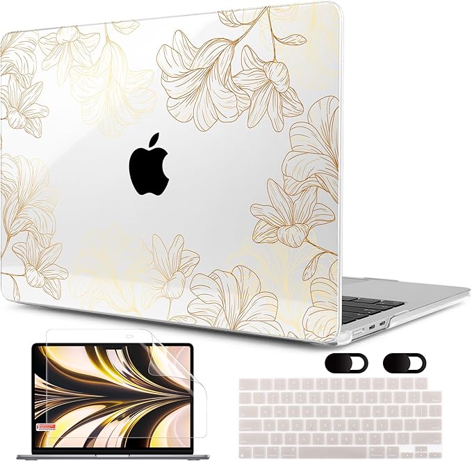 MEEgoodo Case for MacBook Air M4/M3/M2 13.6 inch 2025 2024 2022, Fit Model by MEEgoodo