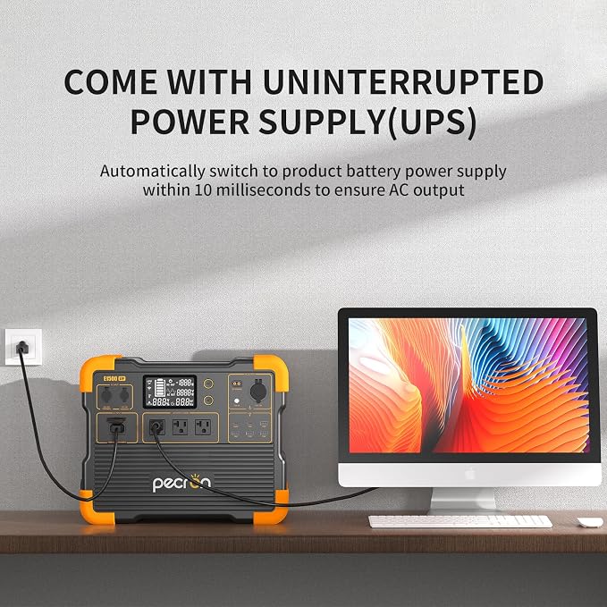 pecron Portable Power Station, E1500LFP Solar Generator 1536Wh, 2200W LiFePO4 - Image 6
