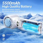 Handheld Portable Fan with Ice Cooler: 100-Speed 5500mAh Rechargeable Handheld - Image 4