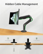 Ultrawide Single Monitor Mount, Adjustable Gas Spring Monitor Arm - Image 4