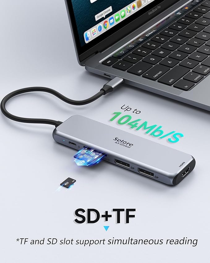 Docking Station Dual DisplayPort, Selore USB c hub - Image 7