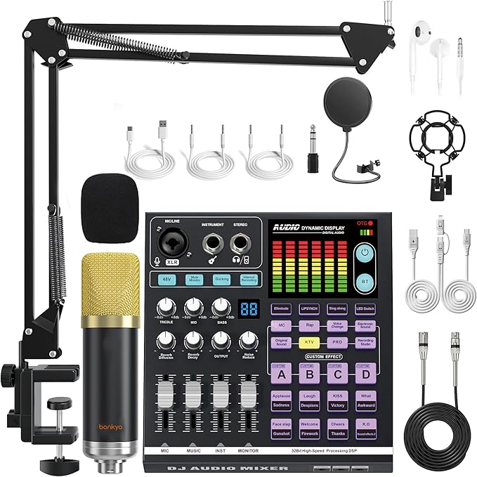 Podcast Equipment Bundle: SN800 Audio Mixer by Unknown