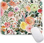 Square Mouse Pad Watercolour Floral, Personalized Premium-Textured Custom Mouse by Armanza