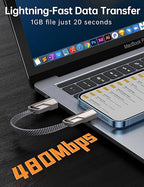 SHEZI 4-in-1 Short USB C Cable 60W 0.6FT Fast Charging Flat Nylon Braided - Image 6