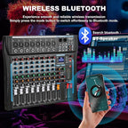 8 Channel Audio Mixer Sound Board Mixer 16 DSP Effect Audio Interfacer w/USB - Image 3