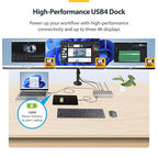 StarTech.com USB-C Docking Station, Triple 4K 60Hz Monitors, Driverless - Image 3