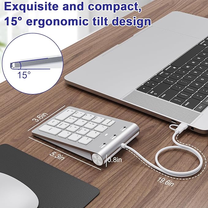 USB C Wired Number Pad, USB Numeric Keypad - Image 8