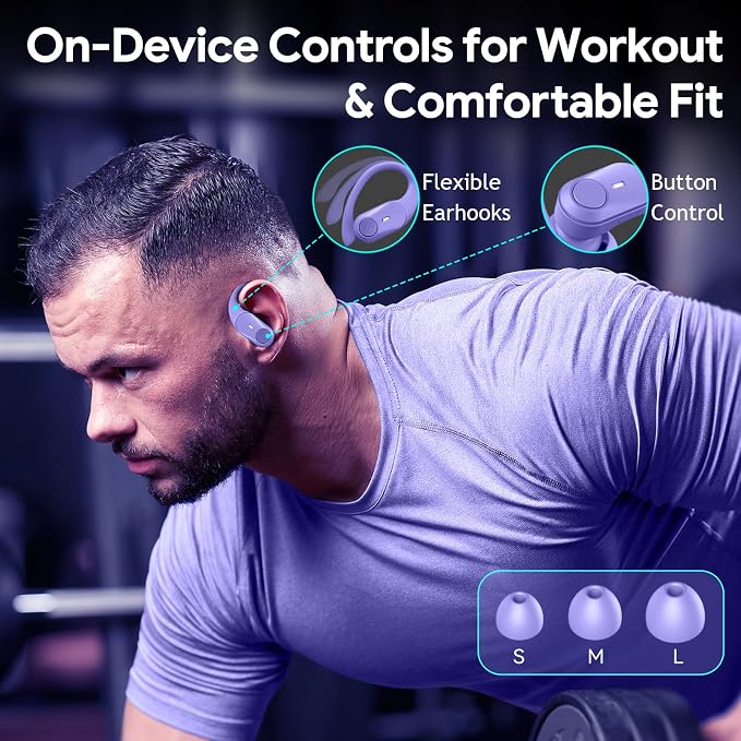 GOLREX Active Noise Cancelling Ear Buds Wireless Earbuds Bluetooth Headphones - Image 6