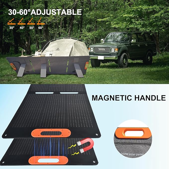 200W Portable Solar Panel for Power Station Generator, 200 Watt Foldable Solar - Image 7
