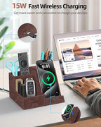 Wireless Charger with Desk Organizer, Pen Pencil Holder, Office Supplies and - Image 2