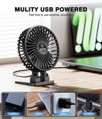 JZCreater USB Desk Fan, Mini Portable, 3 Speeds - Image 5