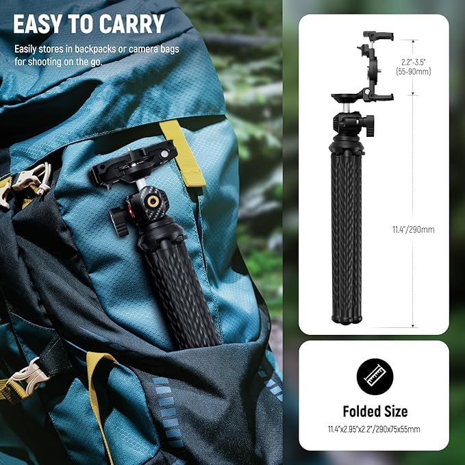 NEEWER Flexible Tripod with Remote, Mini Camera Phone Tripod Stand with Hidden - Image 8
