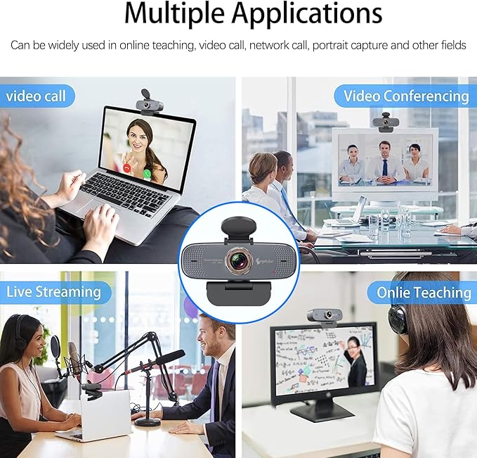 Angetube 1080P HD Webcam with Privacy Shutter Dual Noise-Cancelling Mic PC - Image 6
