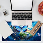Desk Mat, Earth Surrounded by Flowers Desk Pad, 31.5"x15.7", Extended Big - Image 7