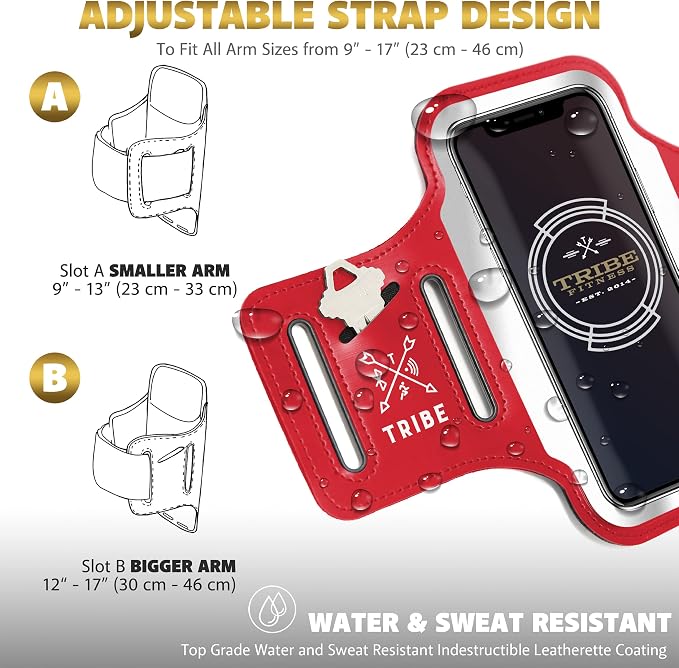 TRIBE Running Phone Holder Armband. iPhone & Galaxy Cell Phone Sports Arm Bands - Image 5