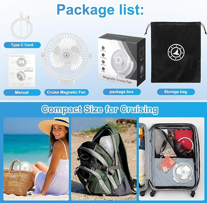 Magnetic Cruise Fan with 12000mAh Battery - Image 7