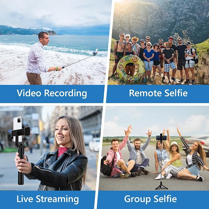 Selfie Stick, 40 in Retractable Phone Tripod - Image 2