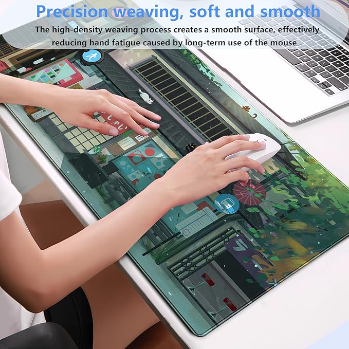 Kawaii Anime Cat Gaming Desk Mat Pad XL Large Mouse Pad Mouse & Keyboard Desk - Image 4