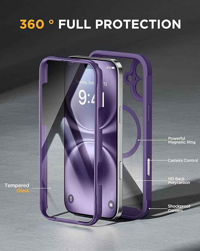 Miracase Magnetic for iPhone 16 Plus Case Full-Body Phone - Image 2