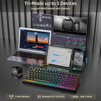 Redragon K517 Pro Wireless Gaming Keyboard, RGB Backlit, Tri-Mode - Image 3