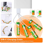 AA and AAA Batteries Combo Pack USB Rechargeable Battery Double A and Triple A - Image 2