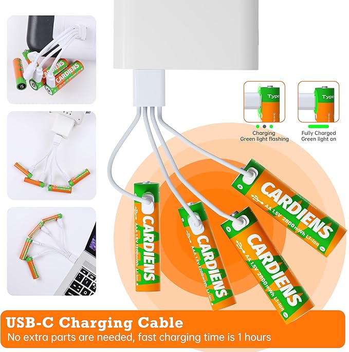 AA and AAA Batteries Combo Pack USB Rechargeable Battery Double A and Triple A - Image 2
