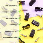 Swpeet 120 Pack Black 1/4 Inch Nylon Plastic R-Type Cable Clips Clamp Kit - Image 6
