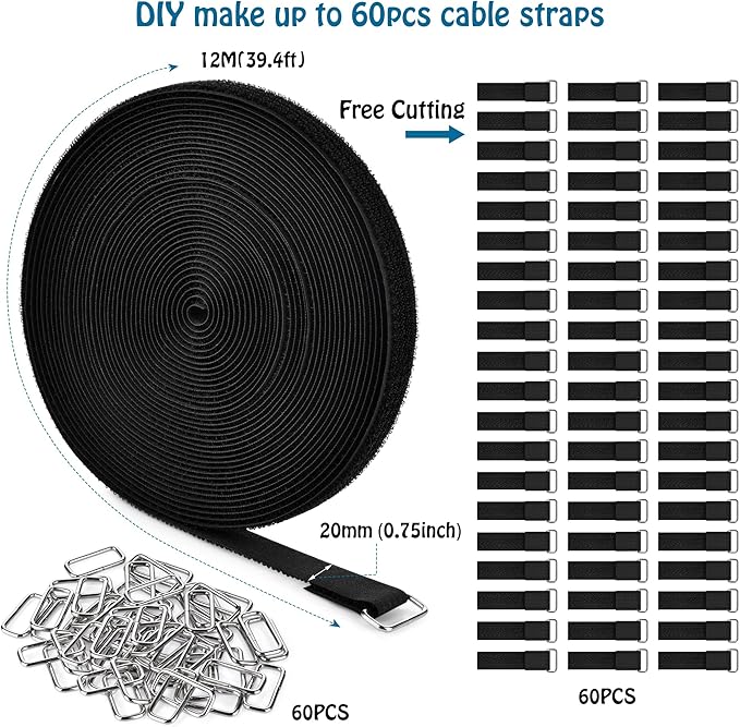 0.75" x39.4ft Hook and Loop Straps - Image 2