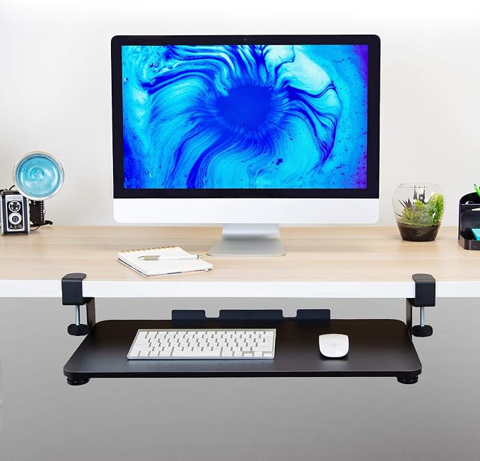 Mount-It! Under-Desk Keyboard Tray, Slide-Out Clamp-On Keyboard and Mouse Drawer - Image 7